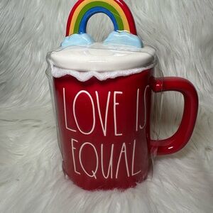 Rae Dunn Love is Equal Mug with Rainbow Topper